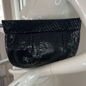 Aspects Navy Blue Python Snakeskin Clutch Shoulder Bag